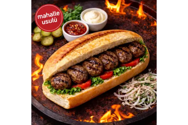 Mahalle Usulü Ekmek Arası Dana Köfte (Yarım)