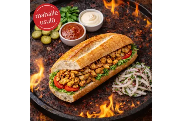 Mahalle Usulü Ekmek Arası Tavuk Döner (Yarım)